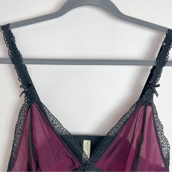 ModCloth Bea & Dot XL Mesh Chemise Black Pink - Picture 3 of 7